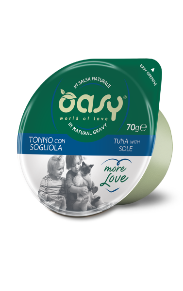 Oasy Gatto More Love Tonno con Sogliola 70g Oasy Gatto More Love Tonno con Sogliola 70g